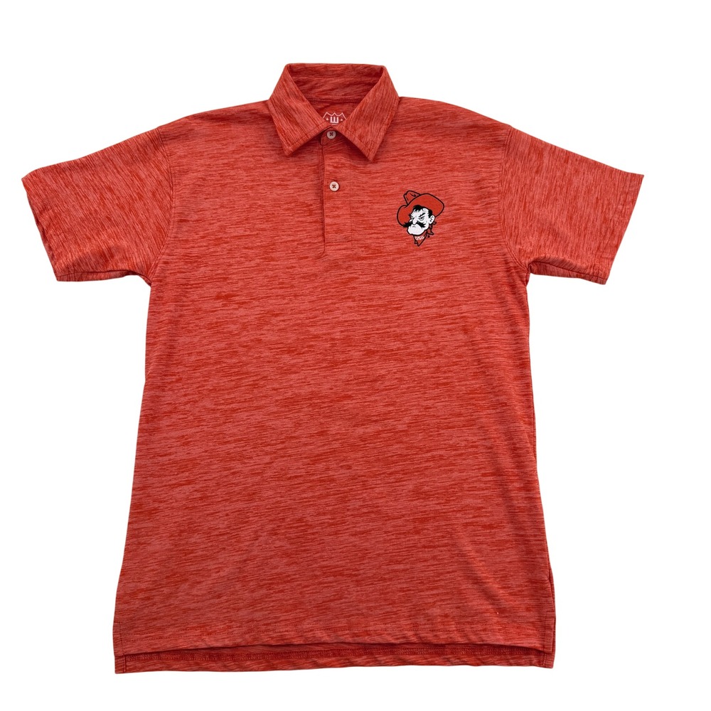 Wes and Willy Oklahoma State University OSU Cowboys Polo Shirt Orange Kids XL